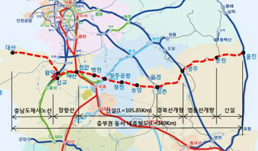 중부권 동·서내륙철도 건설 30만명 서명운동 돌입